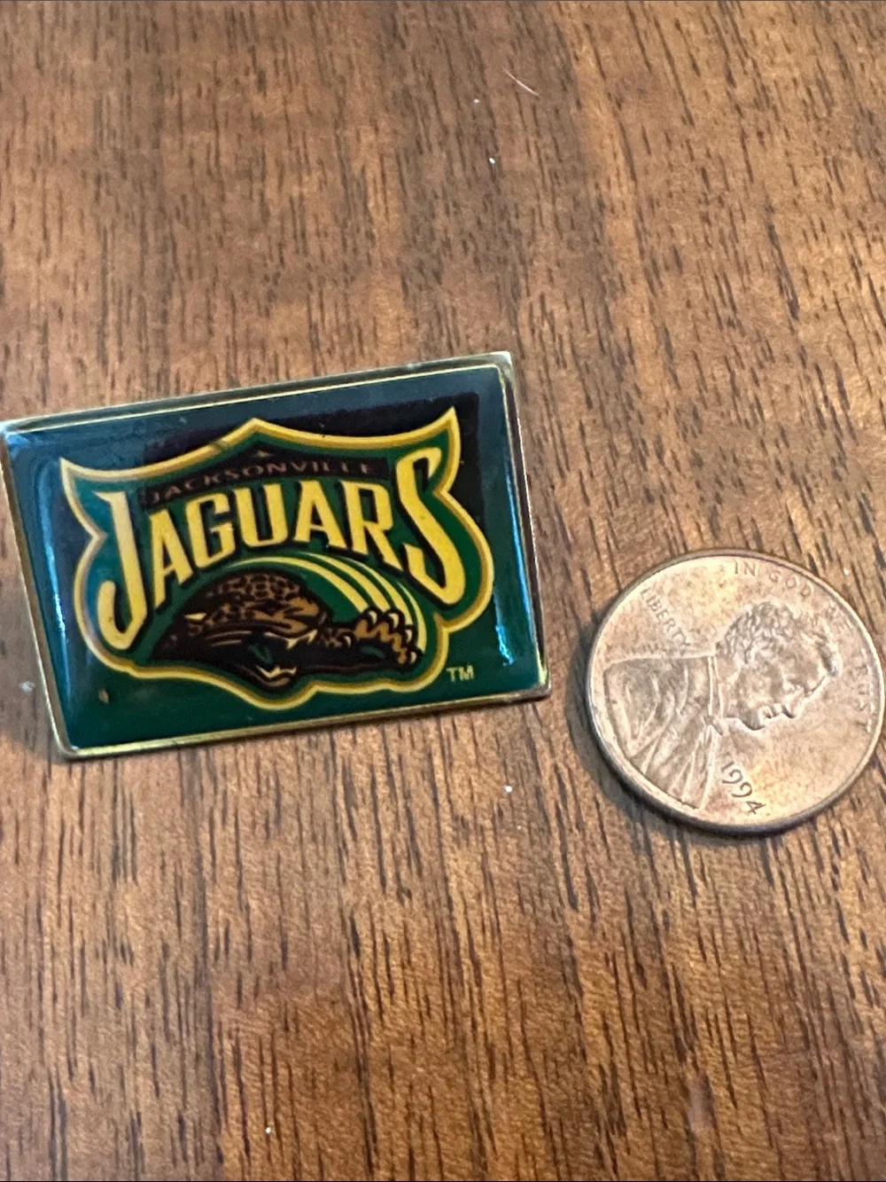 Vintage Wincraft Jacksonville Jaguars Enamel Pin in Green and Gold